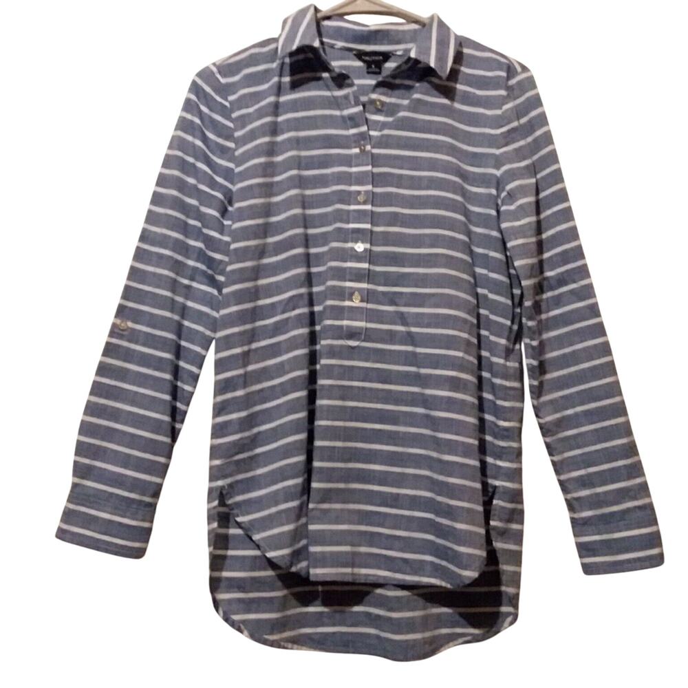Nautica Blue & White Striped Top Small